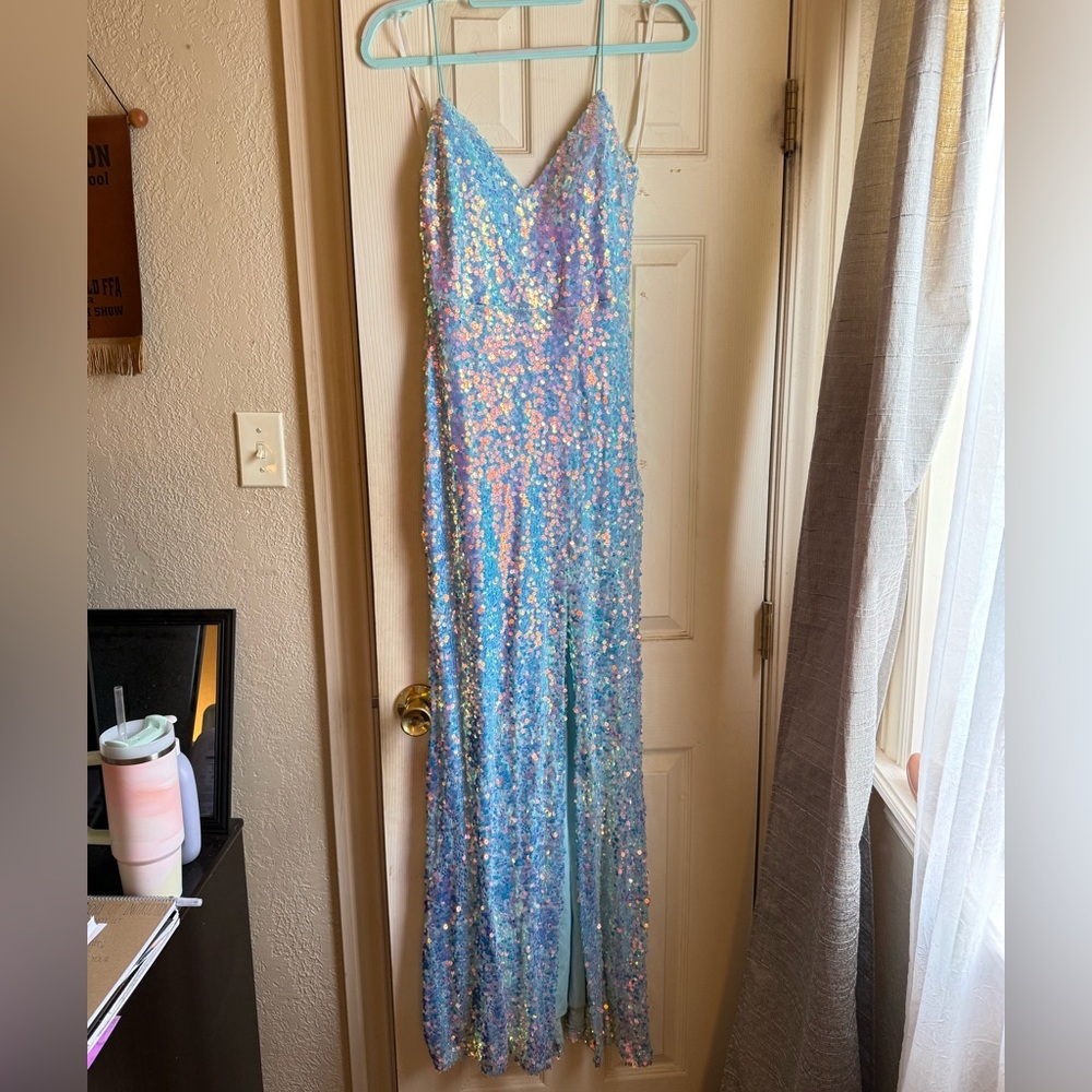 Blue Sequin Windsor Prom Dress